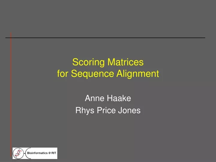 scoring matrices for sequence alignment