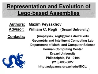 Representation and Evolution of Lego-based Assemblies