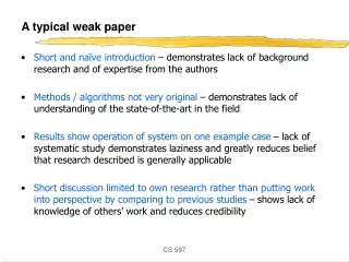 A typical weak paper