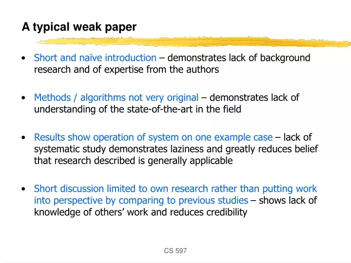 a typical weak paper
