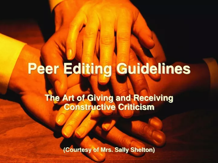 peer editing guidelines