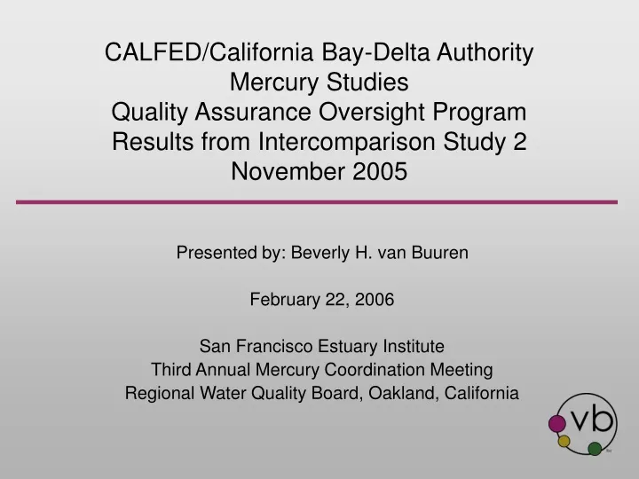 calfed california bay delta authority mercury