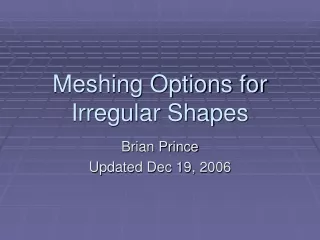 Meshing Options for Irregular Shapes