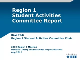 Region 1 Student Activities Committee Report