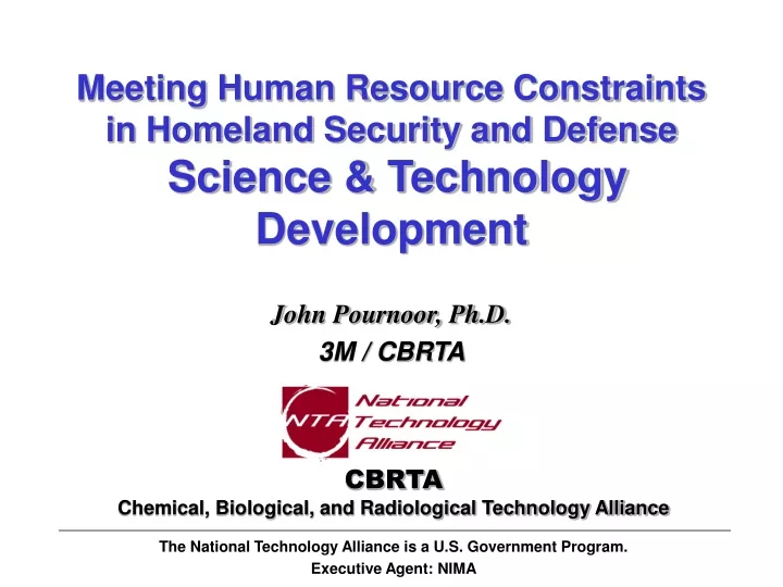 meeting human resource constraints in homeland security and defense science technology development