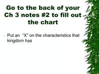 Go to the back of your Ch 3 notes #2 to fill out the chart