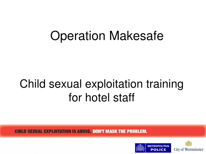 child sexual exploitation training for hotel staff