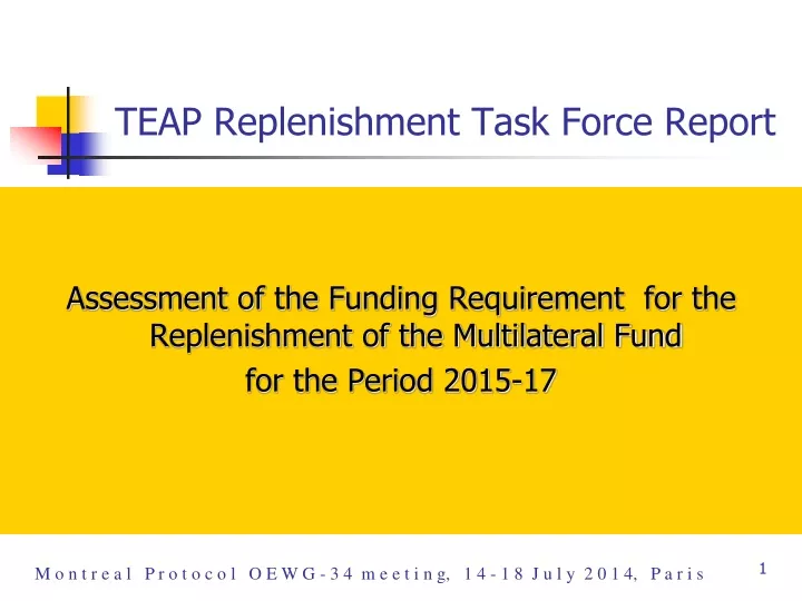 teap replenishment task force report