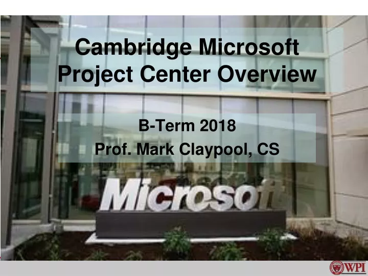 cambridge microsoft project center overview