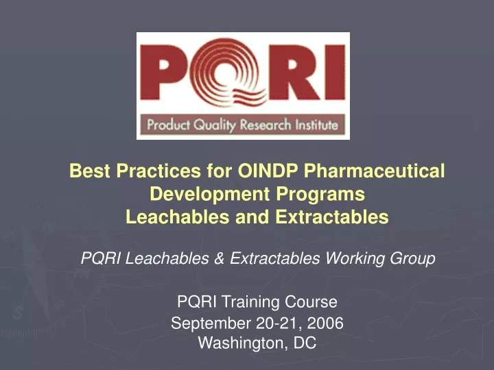 best practices for oindp pharmaceutical