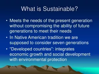 What is Sustainable?