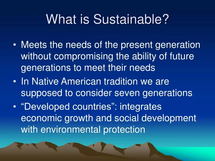 what is sustainable