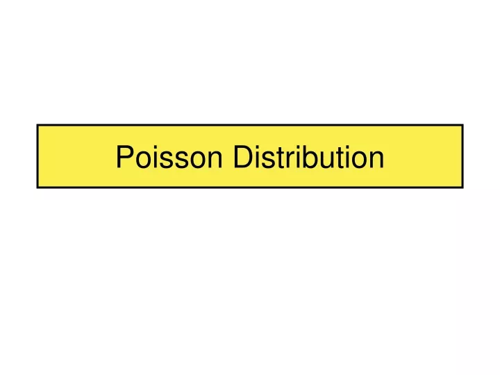 poisson distribution