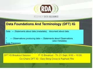 Data Foundations And Terminology (DFT) IG