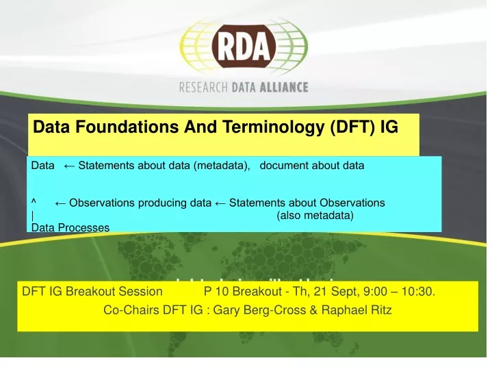 data foundations and terminology dft ig