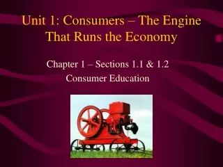 Unit 1: Consumers – The Engine That Runs the Economy
