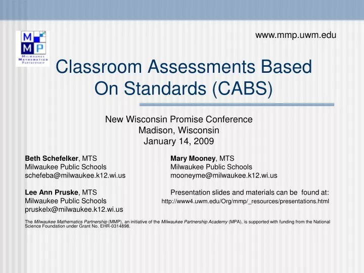 classroom assessments based on standards cabs