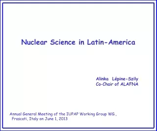 Nuclear Science in Latin-America