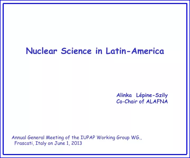 nuclear science in latin america