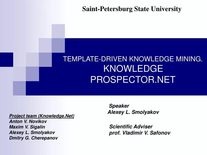 template driven knowledge mining knowledge prospector net