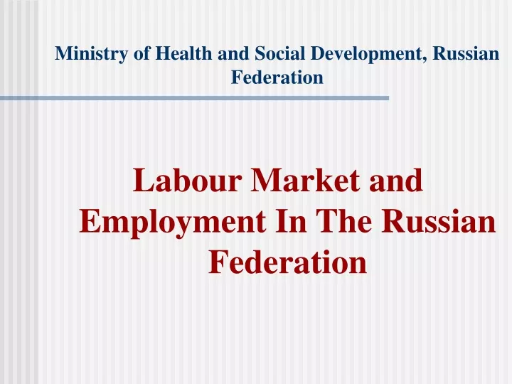 ministry of health and social development russian federation