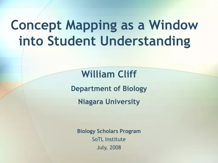 concept mapping as a window into student understanding