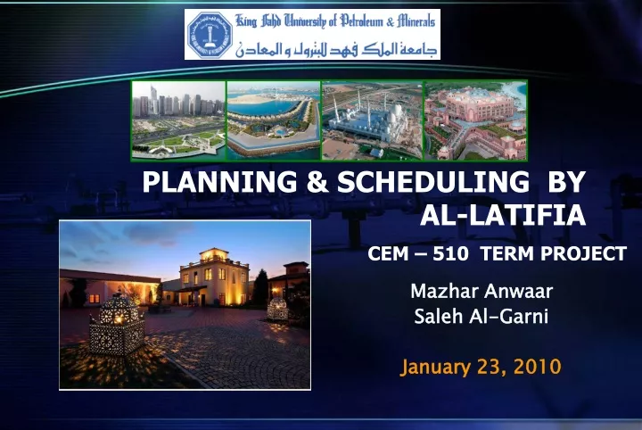 planning scheduling by al latifia