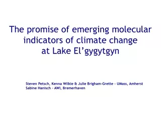 The promise of emerging molecular indicators of climate change  at Lake El’gygytgyn