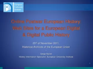 Online Postwar European History: Web Sites for a European Digital  &amp; Digital Public History