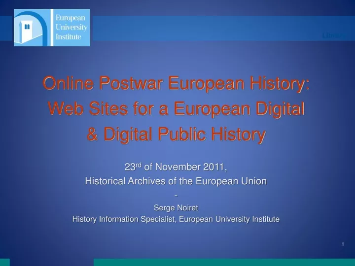 online postwar european history web sites