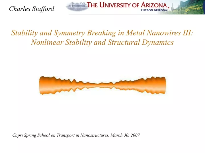 stability and symmetry breaking in metal nanowires iii nonlinear stability and structural dynamics