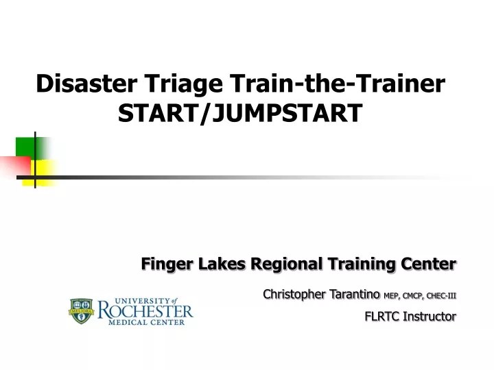disaster triage train the trainer start jumpstart