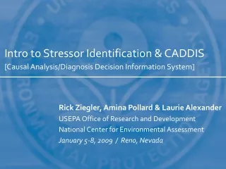 Intro to Stressor Identification &amp; CADDIS [Causal Analysis/Diagnosis Decision Information System]