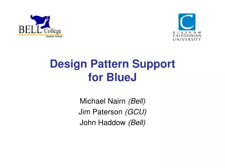 design pattern support for bluej