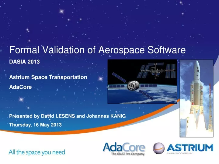 formal validation of aerospace software