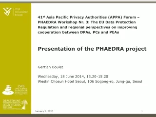 41 st  Asia Pacific Privacy Authorities (APPA) Forum –