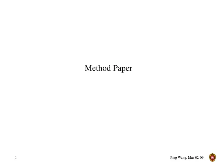 method paper