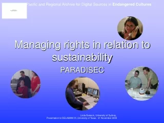 Managing rights in relation to sustainability