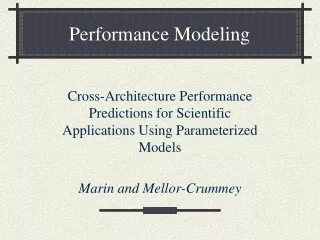 Performance Modeling