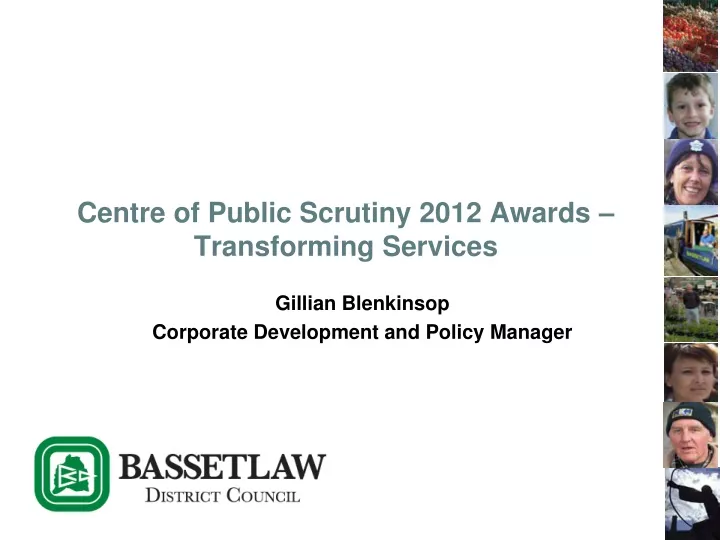 centre of public scrutiny 2012 awards transforming services