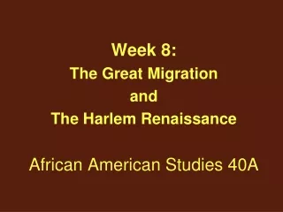 African American Studies 40A