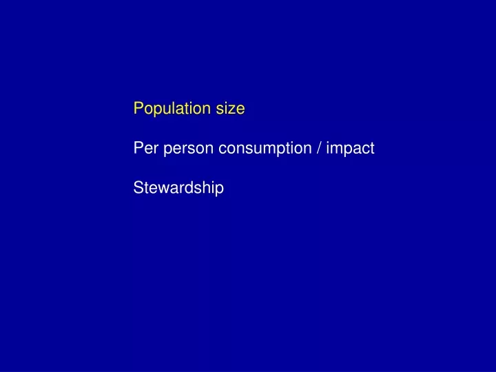 population size per person consumption impact