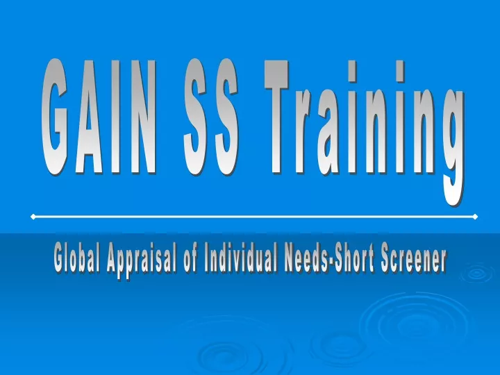 gain ss training