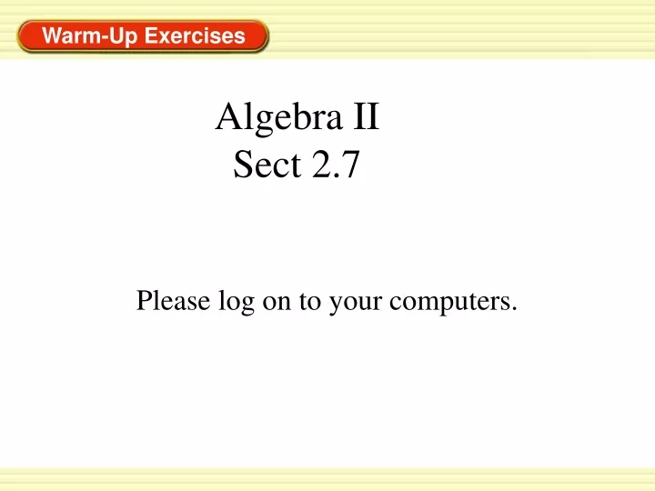 algebra ii sect 2 7