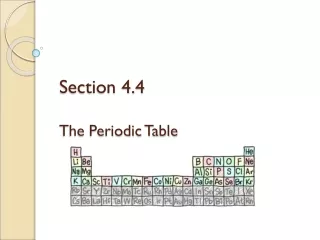 Section 4.4  The Periodic Table