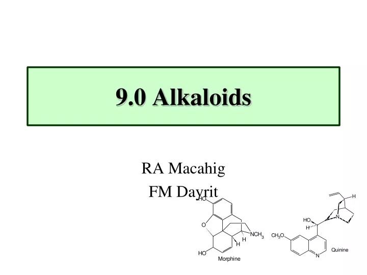 9 0 alkaloids