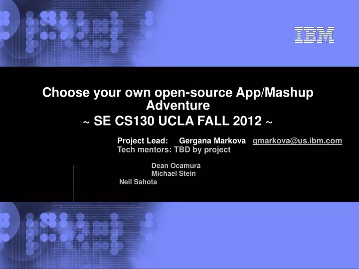 choose your own open source app mashup adventure