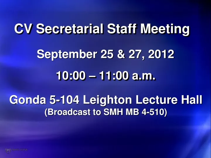 cv secretarial staff meeting