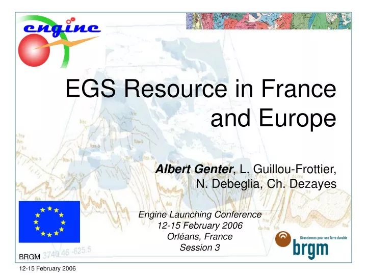 egs resource in france and europe albert genter l guillou frottier n debeglia ch dezayes