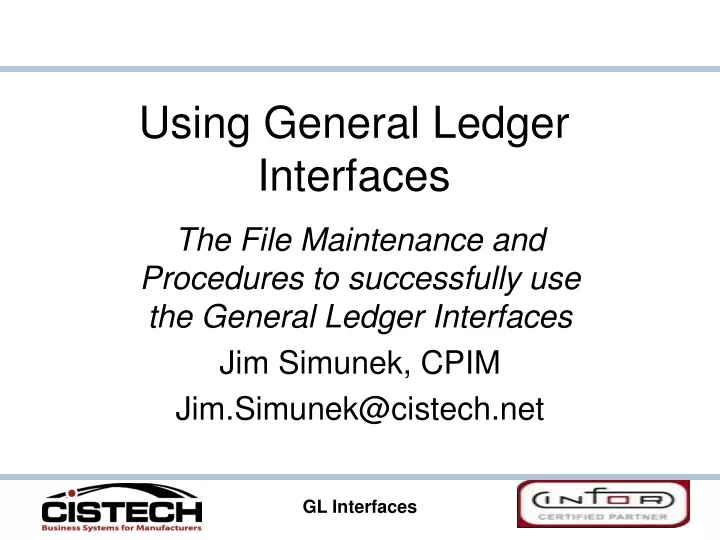 using general ledger interfaces